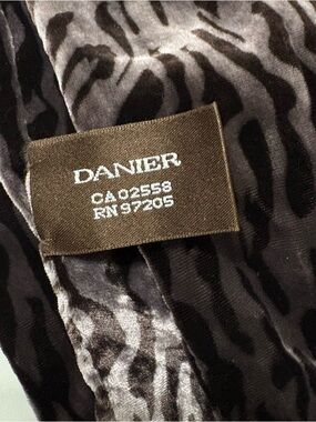 Danier Black and Gray Zebra-Print Scarf